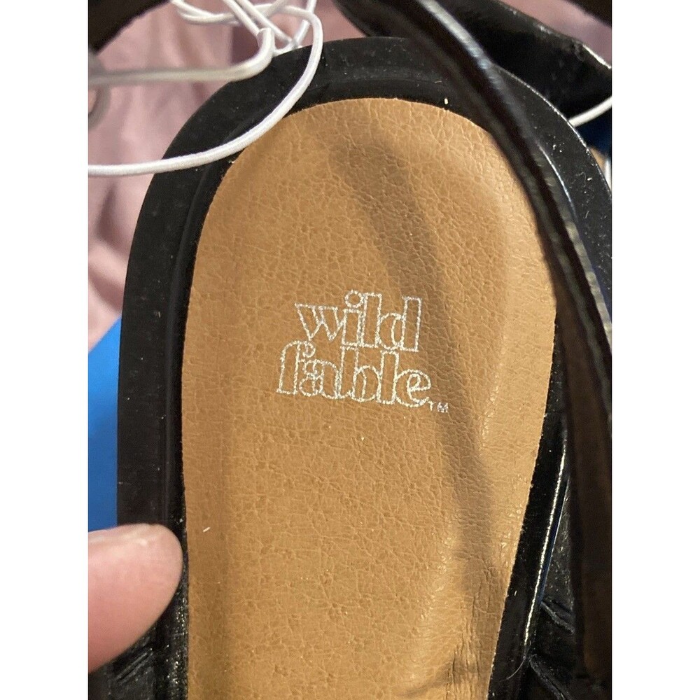 Peyton Double Buckle Slingback Flats Black Women’s Sz 8 NWT  Wild Fable Fashion - Picture 5 of 16